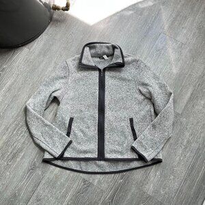 Grey / Black Lululemon Full Zip-Up Fleece Lined Sweater